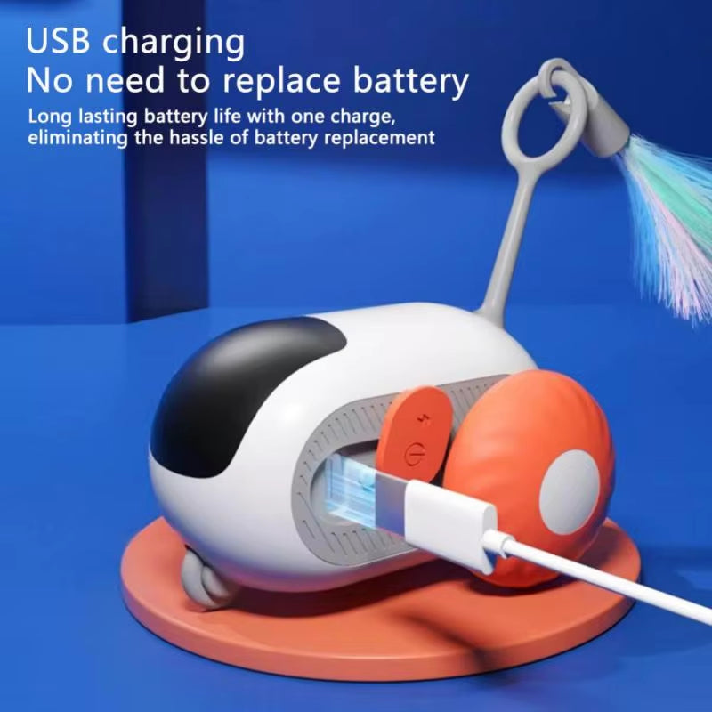 Intelligent Remote Control Pet Toy Car,Electric Cat Stick with Little Mouse Play,Interactive Cat Products,Usb Charging,Autopilot