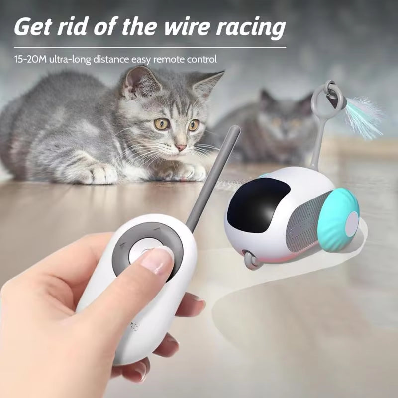 Intelligent Remote Control Pet Toy Car,Electric Cat Stick with Little Mouse Play,Interactive Cat Products,Usb Charging,Autopilot