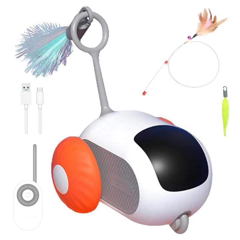 Intelligent Remote Control Pet Toy Car,Electric Cat Stick with Little Mouse Play,Interactive Cat Products,Usb Charging,Autopilot