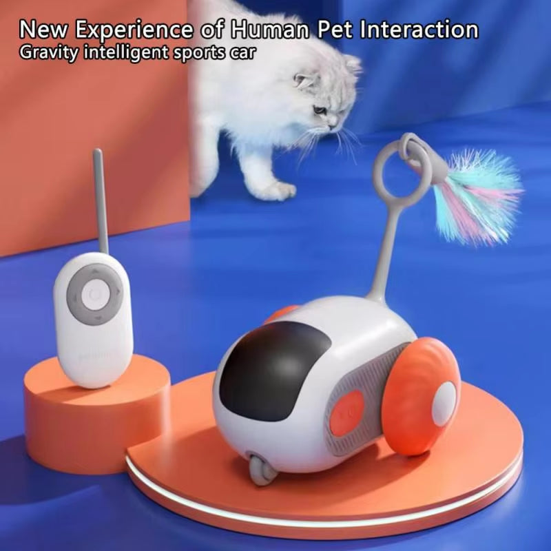 Intelligent Remote Control Pet Toy Car,Electric Cat Stick with Little Mouse Play,Interactive Cat Products,Usb Charging,Autopilot