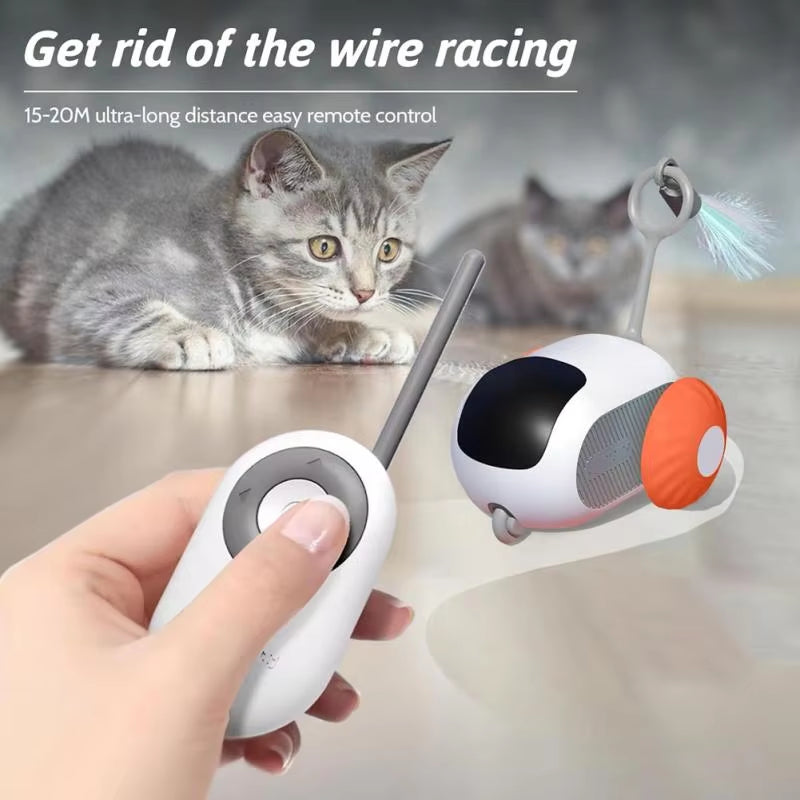 Intelligent Remote Control Pet Toy Car,Electric Cat Stick with Little Mouse Play,Interactive Cat Products,Usb Charging,Autopilot