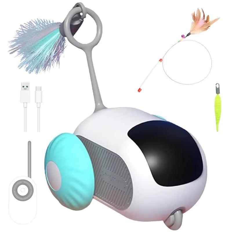 Intelligent Remote Control Pet Toy Car,Electric Cat Stick with Little Mouse Play,Interactive Cat Products,Usb Charging,Autopilot