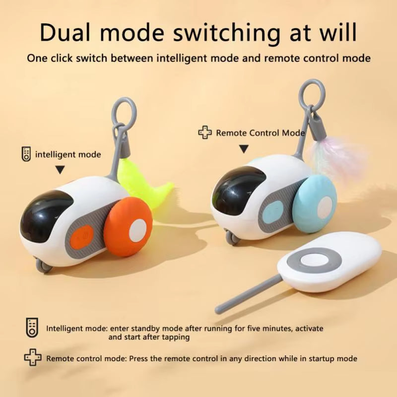 Intelligent Remote Control Pet Toy Car,Electric Cat Stick with Little Mouse Play,Interactive Cat Products,Usb Charging,Autopilot