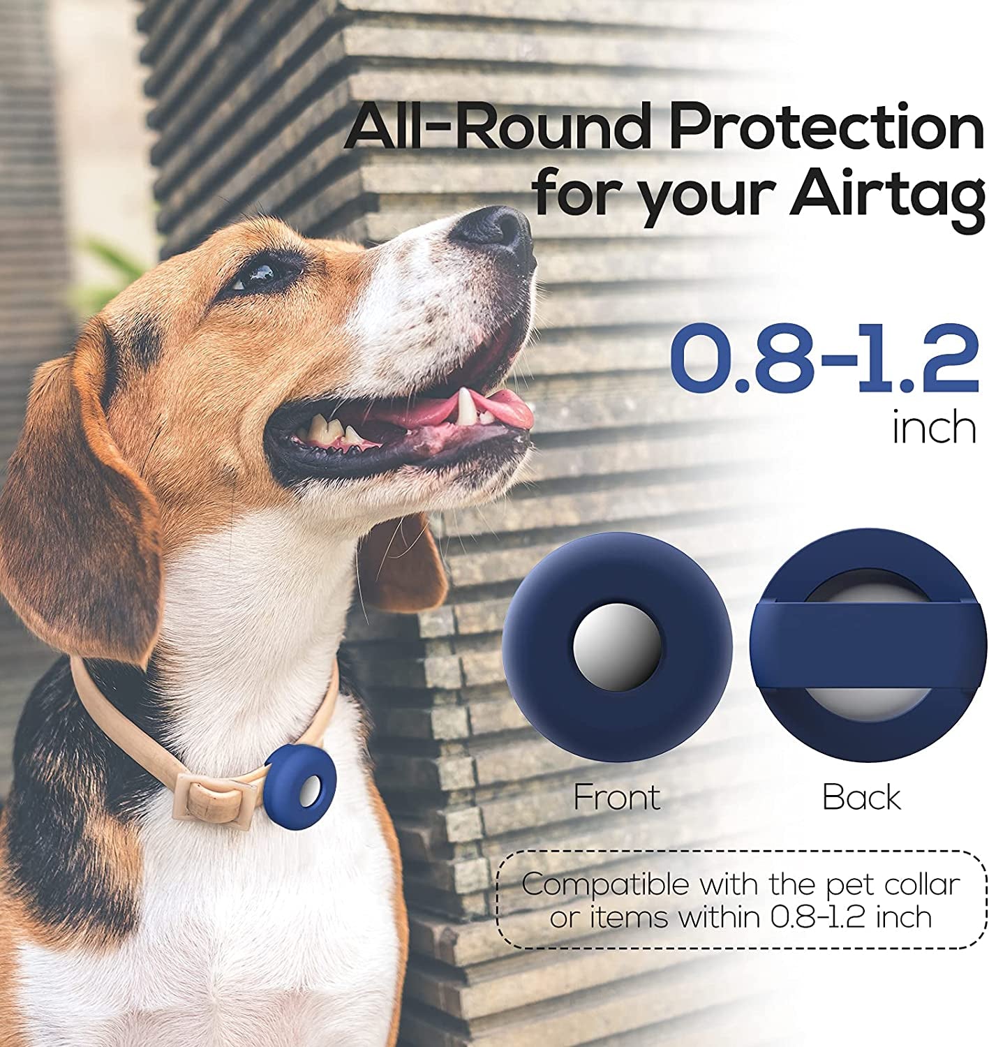 Dog Collar Holder for Airtag, 2 Pack Silicone Pet Collar Case for Apple Airtags, Anti-Lost Waterproof Airtag Dog Collar Holder GPS Tracker Compatible with Cat Dog Collars Charms Air Tag Mount Harness
