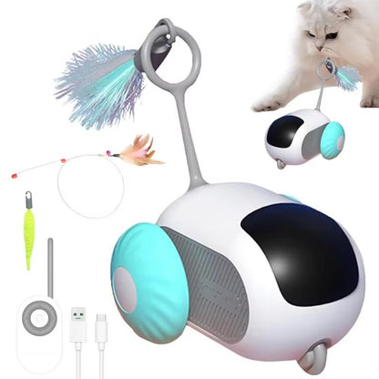 Intelligent Remote Control Pet Toy Car,Electric Cat Stick with Little Mouse Play,Interactive Cat Products,Usb Charging,Autopilot